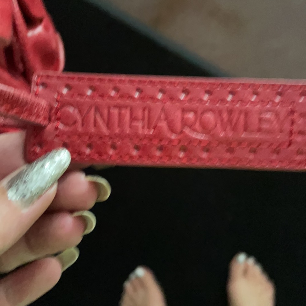 Vintage leather Cynthia Rowley Red handbag - Picture 2 of 6